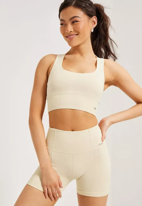Aim'n - White - Luxe Seamless Midi Shorts