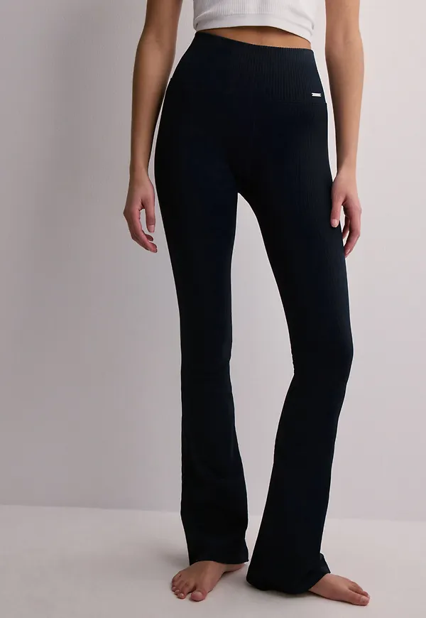 Aim'n - Blå - Ribbed Seamless Flare Tights