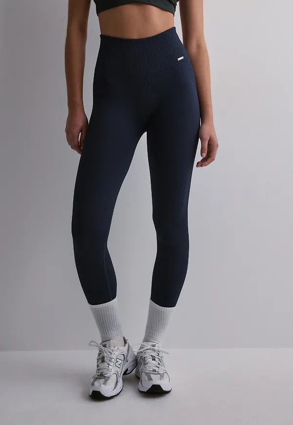 Aim'n - Blå - Ribbed Seamless Tights