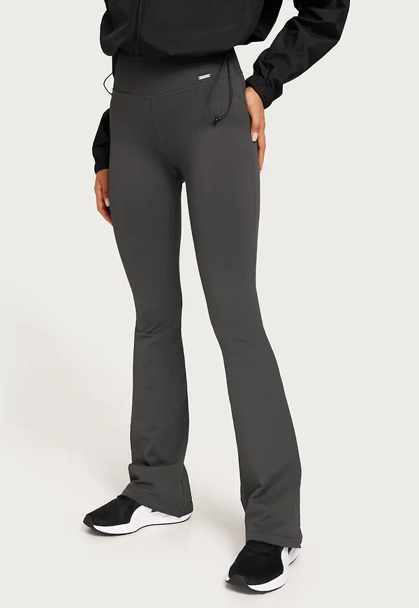 Aim'n - Grå - Ribbed Seamless Flare Tights