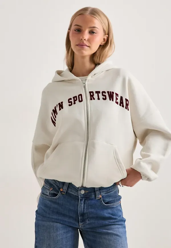 Aim'n - Beige - Varsity Sweat Zip Hood