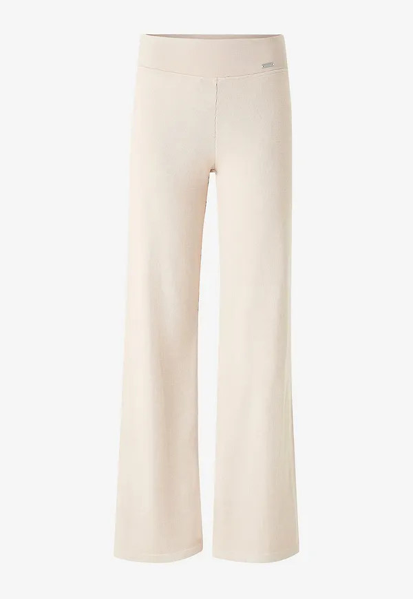 Aim'n - Byxor Ribbed Wool Wide Pants - Beige
