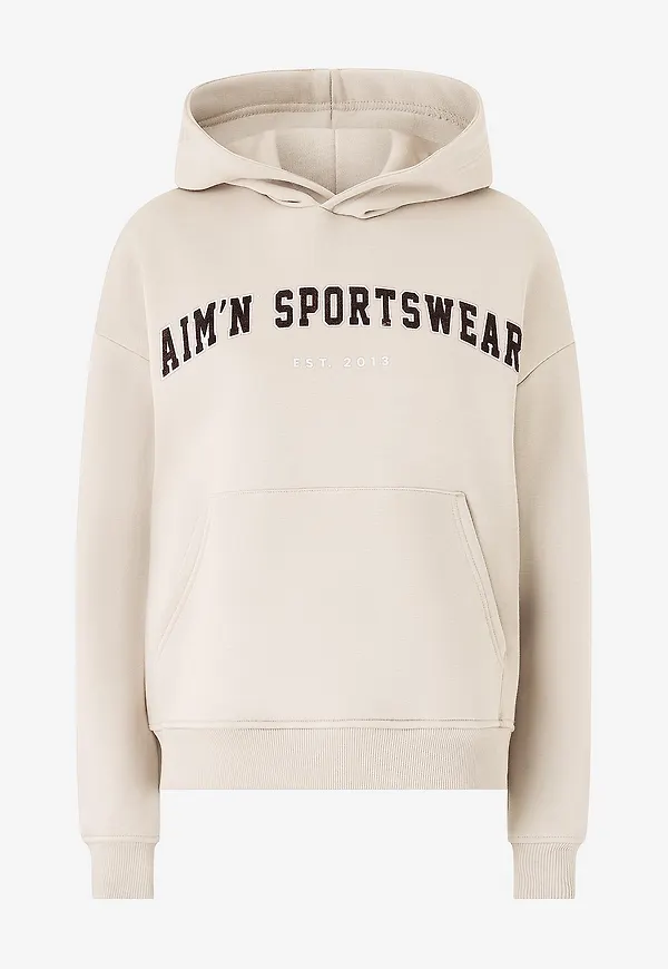 Aim'n - Huvtröja Varsity Sweat Hood - Beige
