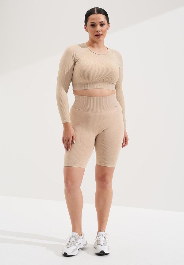 Aim'n Sand Washed Ribbed Seamless Biker Shorts, Träningsshorts i storlek L och färg Gul