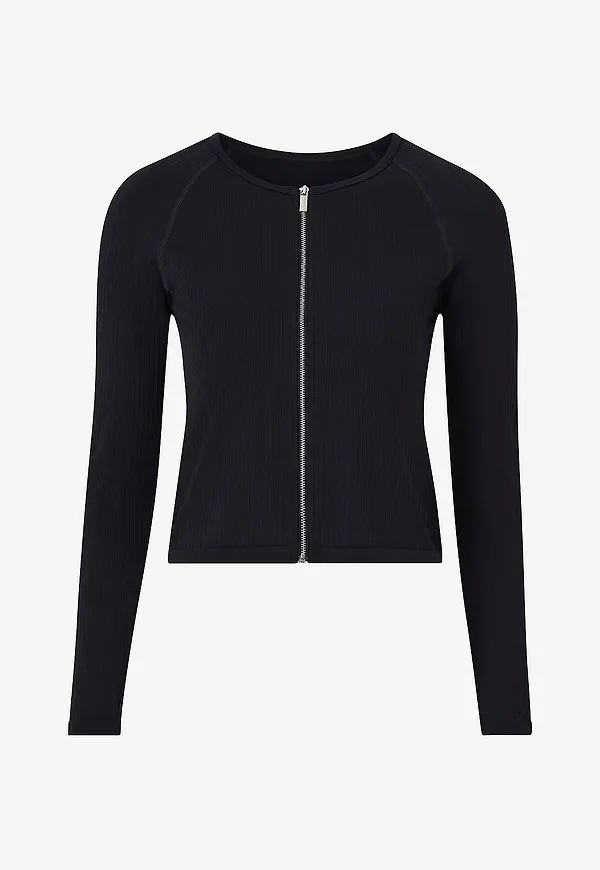Aim'n - Träningströja Ribbed Seamless Zip - Svart