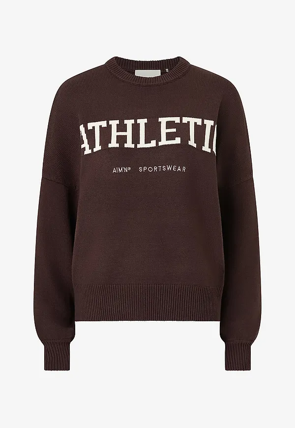 Aim'n - Tröja Athletic Knit Sweatshirt - Brun