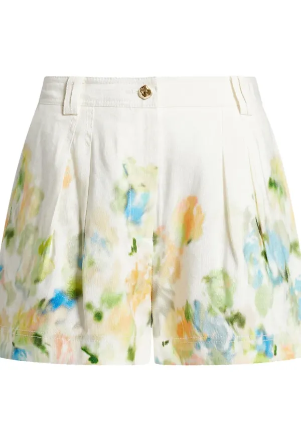 Aje twillshorts i linneblandning - Vit