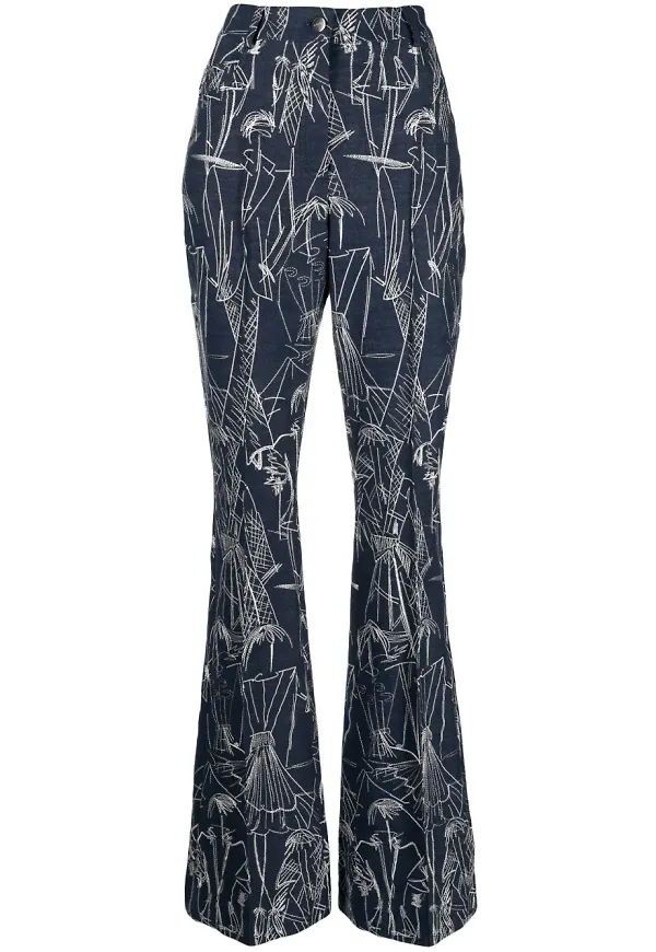 Akris tapered-jeans med tryck - Blå
