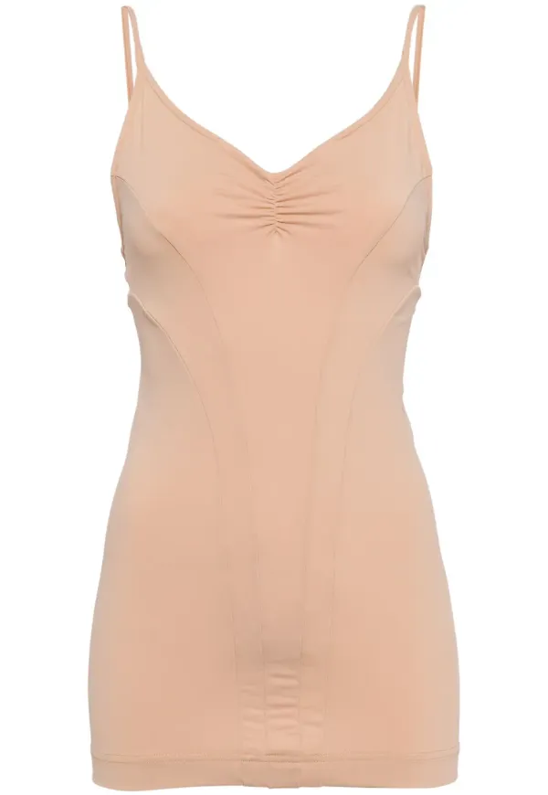 ALAINPAUL draperad v-ringad topp - Neutral