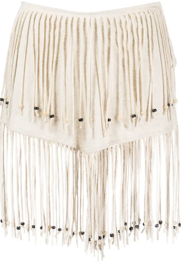 Alanui Monsoon minikjol med fransar - Neutral