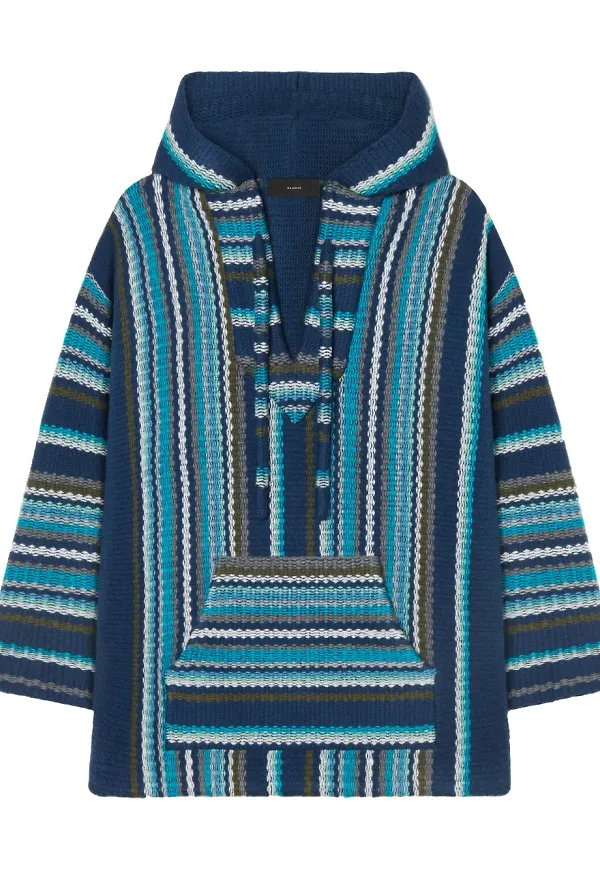 Alanui Ushuaia Stories Baja stickad hoodie - Blå