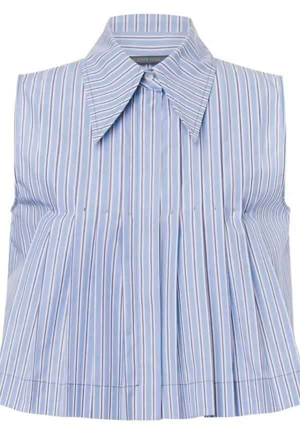 Alberta Ferretti randig croptop - Blå