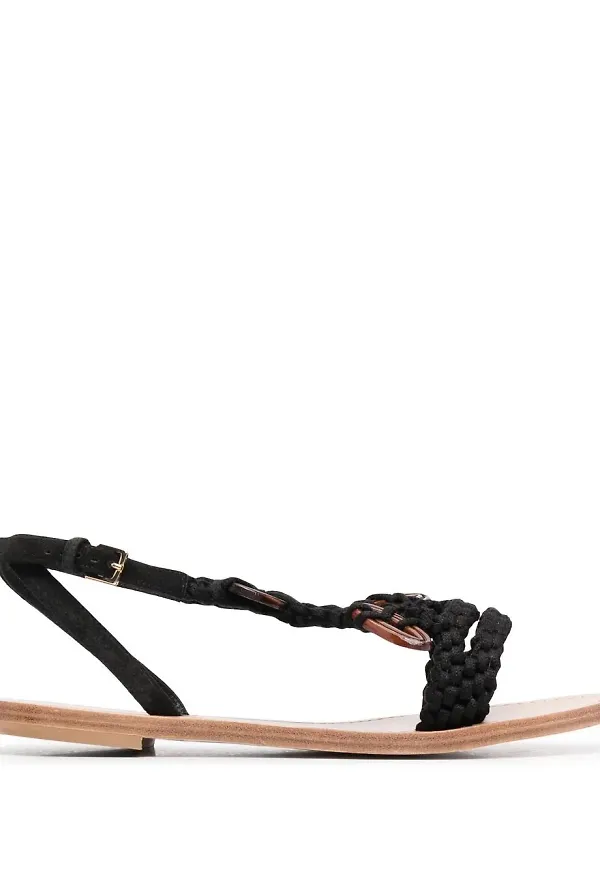 Alberta Ferretti sandaler med vävd rem - Svart