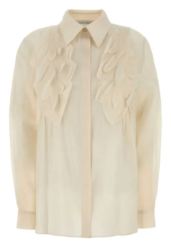 Alberta Ferretti skjorta med applikation - Neutral