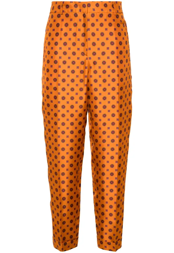 Alberto Biani slacks med geometriskt tryck - Orange