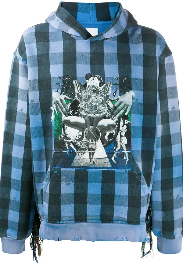 Alchemist Babylon Burning rutig hoodie - Blå