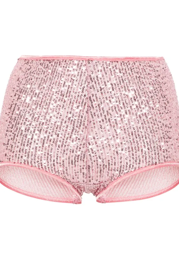 Alchemy x Lia Aram paljettprydda shorts - Rosa