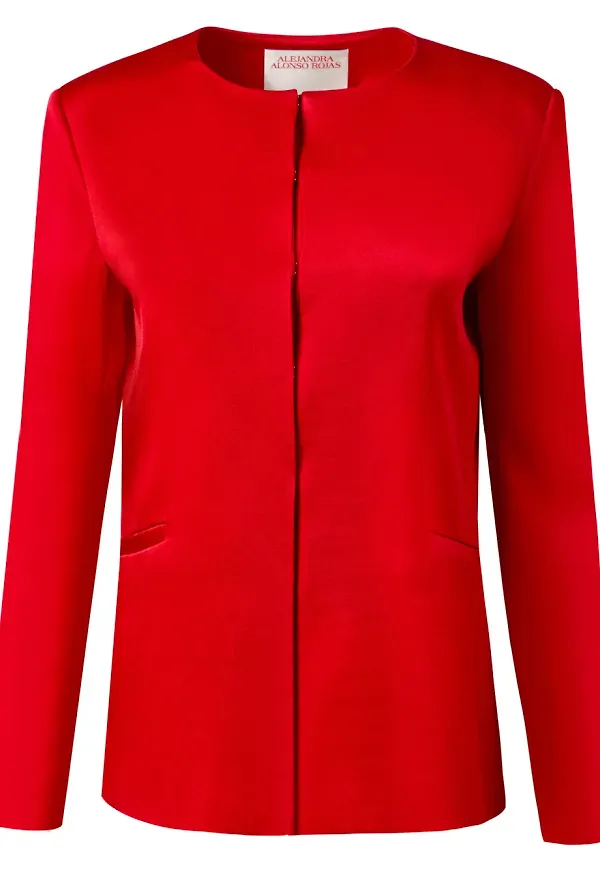 Alejandra Alonso Rojas figursydd jacka satin - Röd