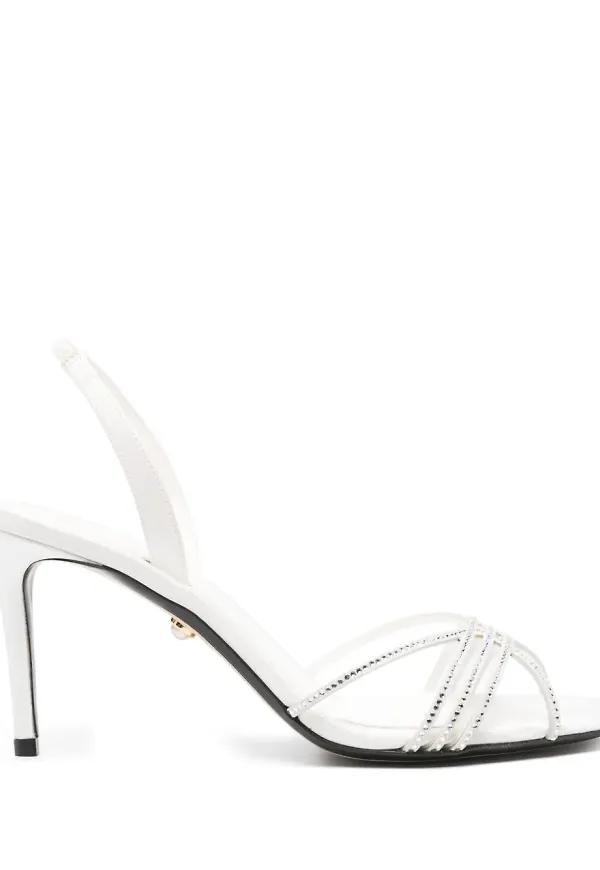 Alevì Octavia sandaler med strass - Vit