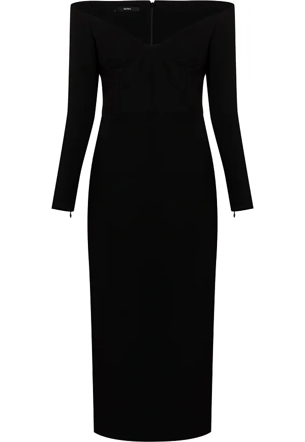 Alex Perry Deryn off-shoulder midiklänning - Svart