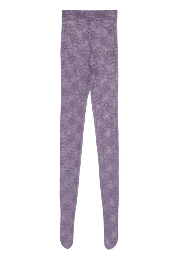 Alex Perry leggings i blommig spets - Lila