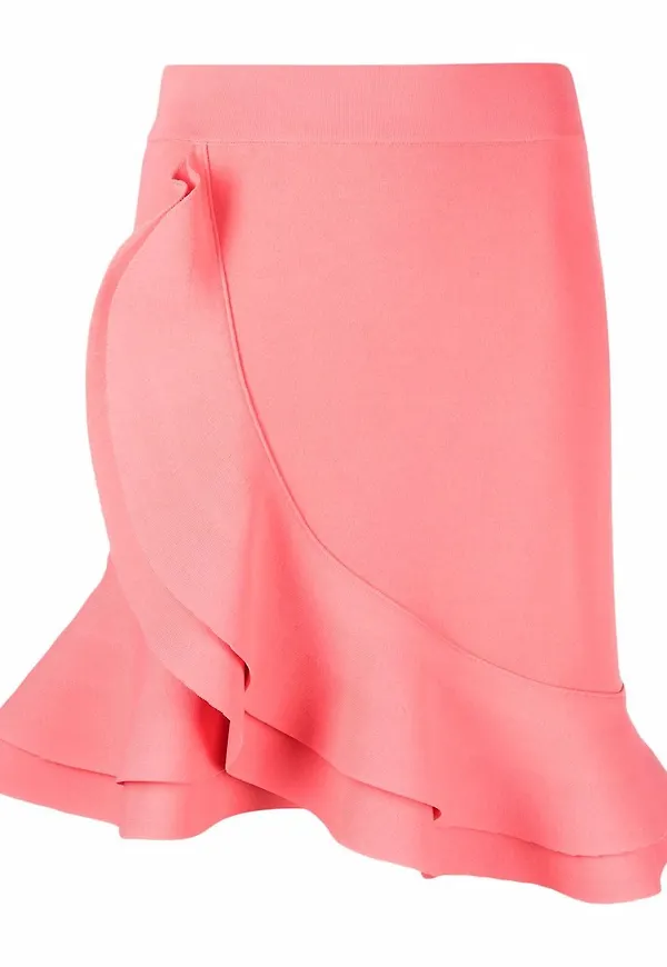 Alexander McQueen A-linjekjol med volang - Rosa