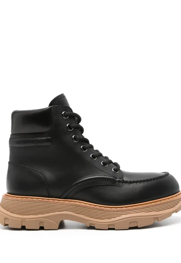 Alexander McQueen ankelboots i läder - Svart