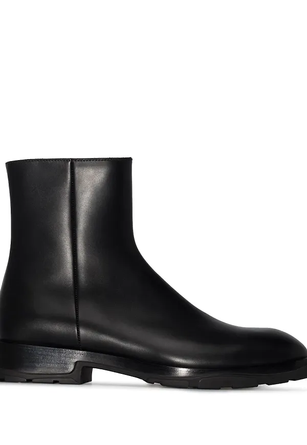 Alexander McQueen ankelboots med dragkedja - Svart