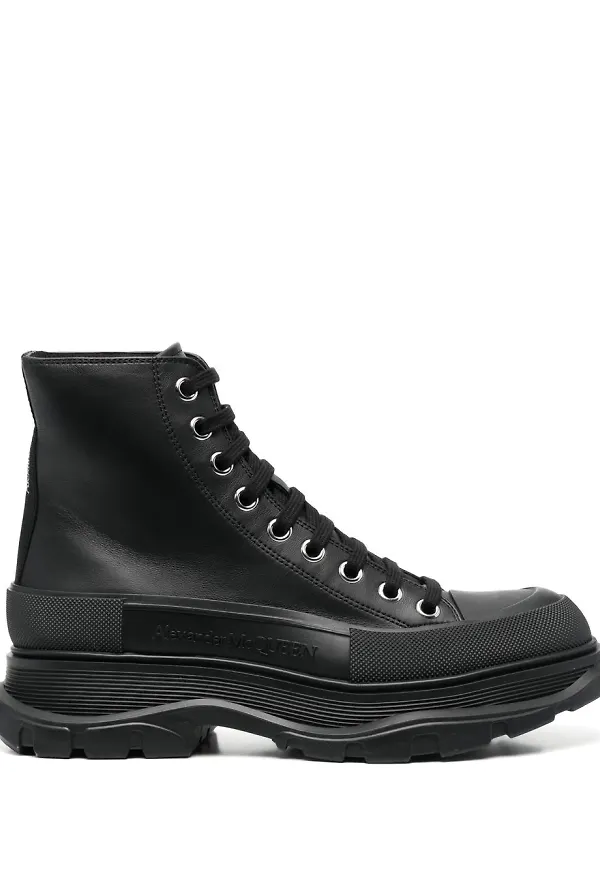 Alexander McQueen ankelboots med snörning - Svart