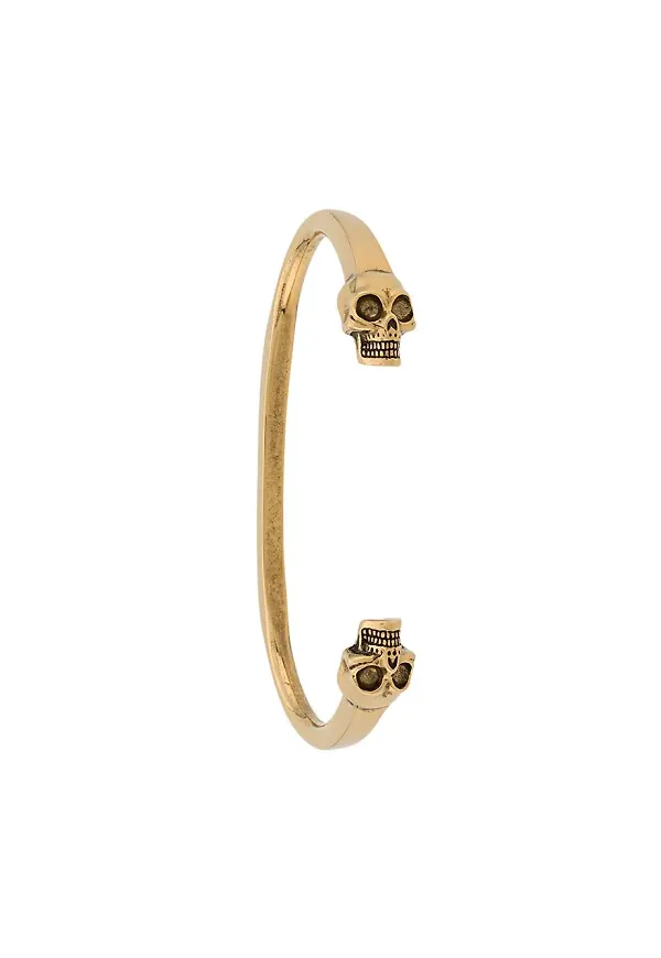 Alexander McQueen armband med dödskallar - Guldfärgad