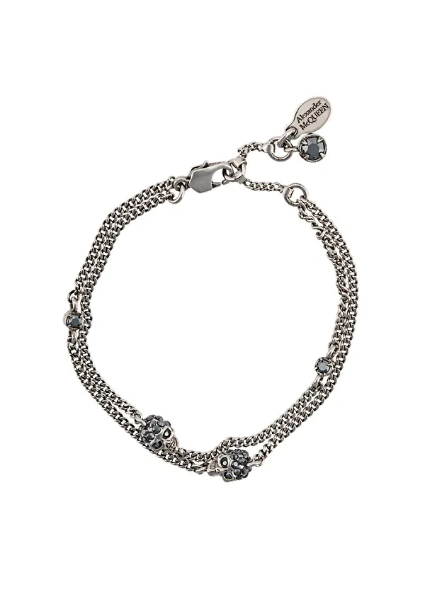 Alexander McQueen armband med dödskallar - Metallic