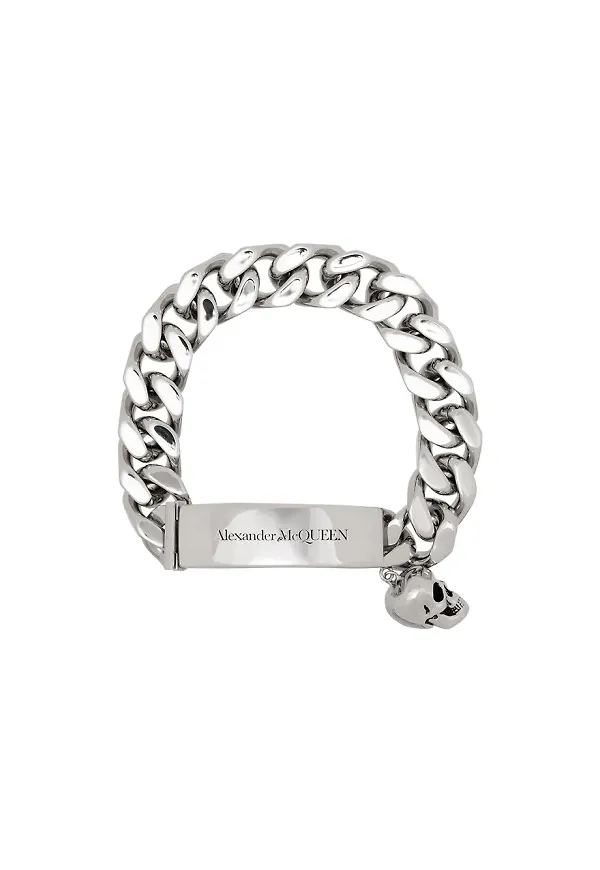 Alexander McQueen armband med dödskallar - Silverfärgad