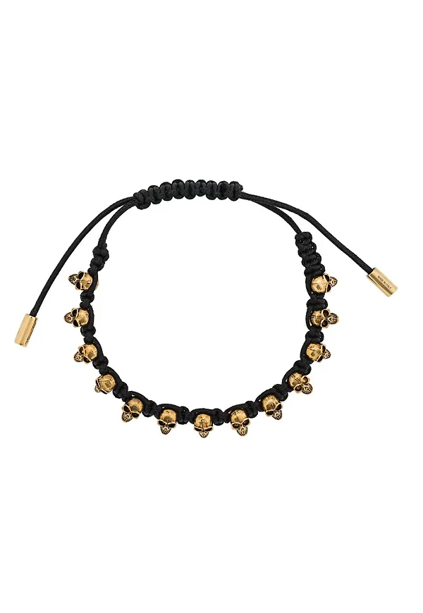 Alexander McQueen armband med dödskallar - Svart