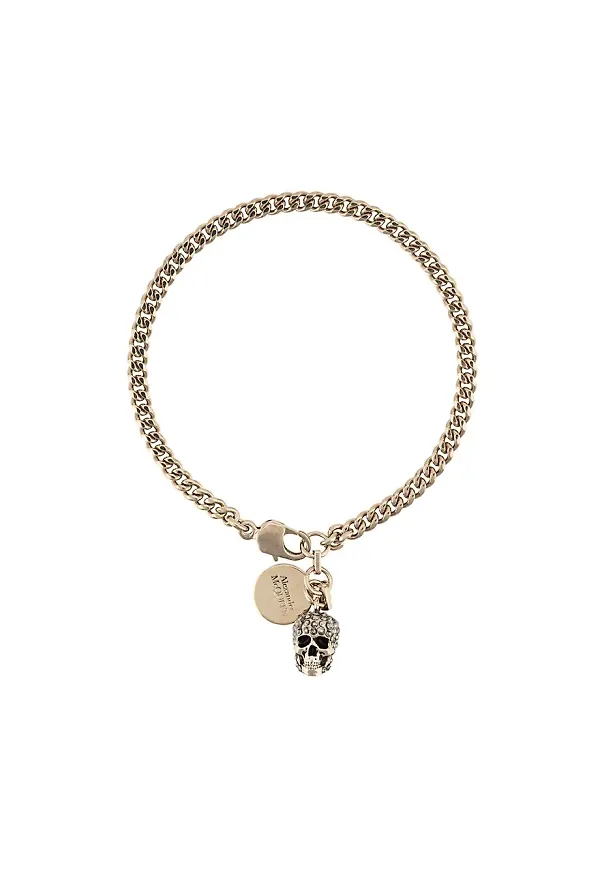 Alexander McQueen armband med dödskalle - Guldfärgad