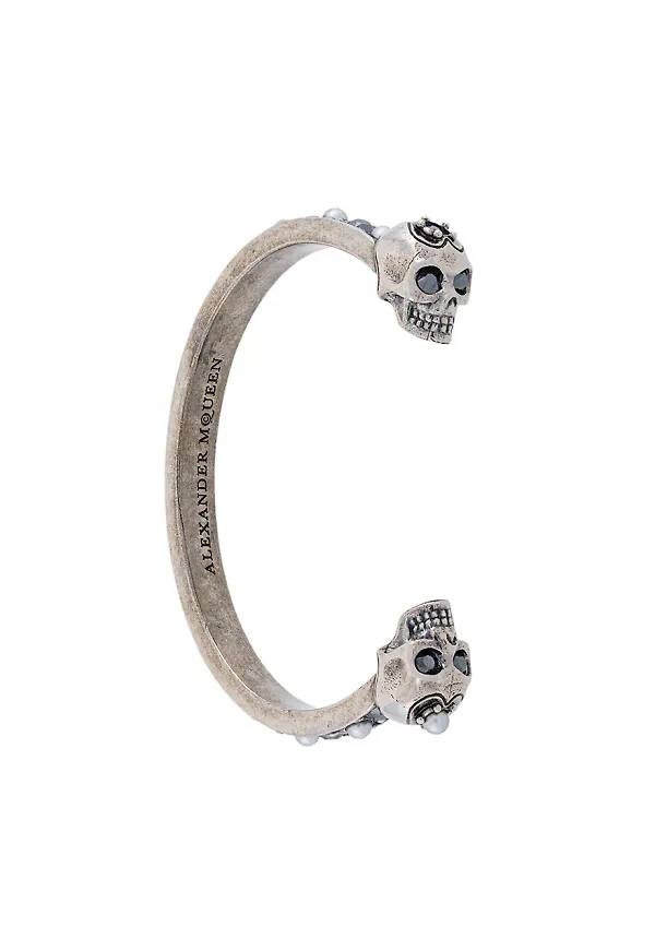 Alexander McQueen armband med dödskalle - Metallic