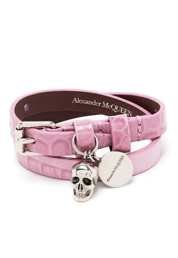 Alexander McQueen armband med dödskalle - Rosa
