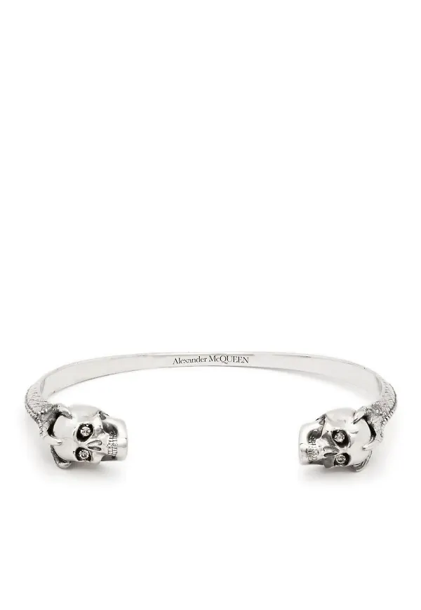 Alexander McQueen armband med dödskalle - Silverfärgad