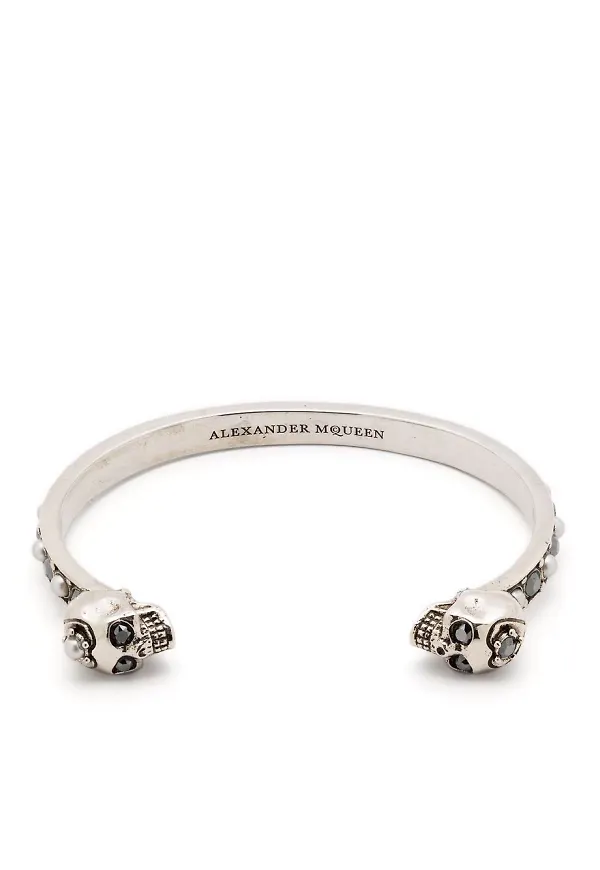 Alexander McQueen armband med dödskalle - Silverfärgad