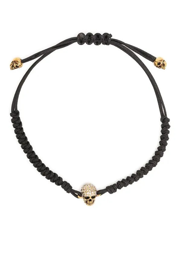 Alexander McQueen armband med dödskalle - Svart
