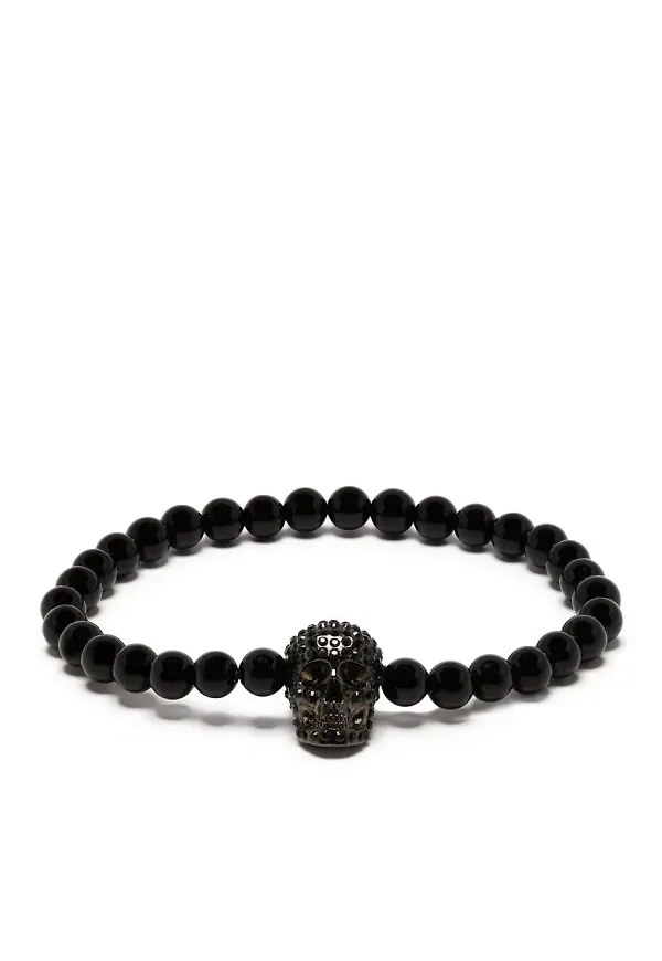 Alexander McQueen armband med dödskalle - Svart