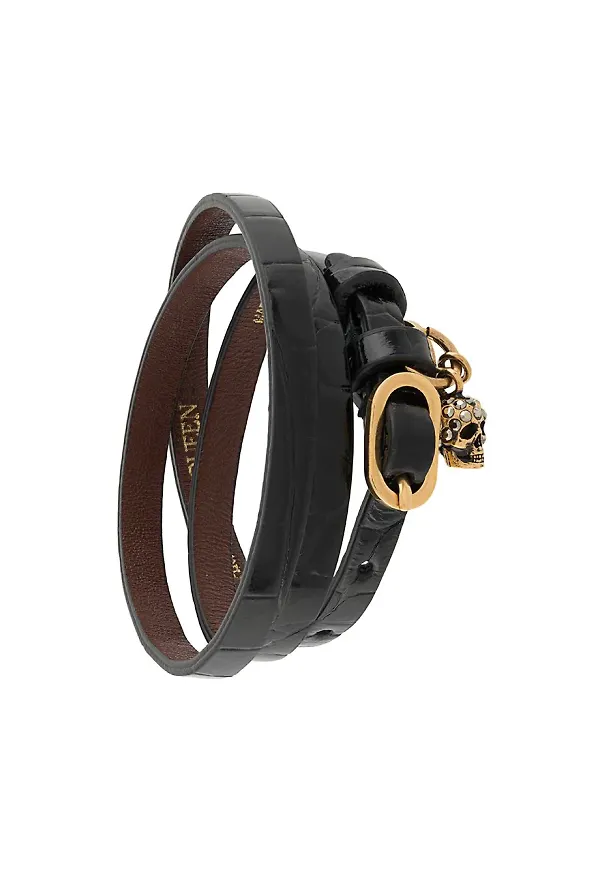 Alexander McQueen armband med dödskalle - Svart