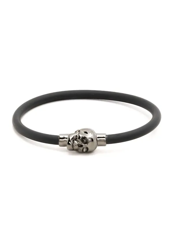 Alexander McQueen armband med dödskalle - Svart
