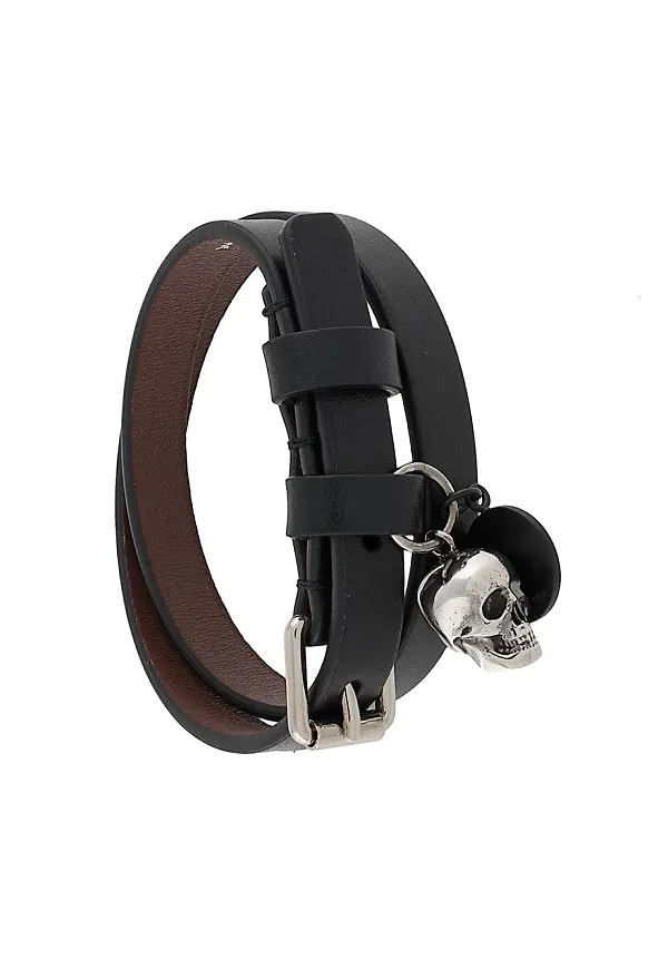 Alexander McQueen armband med dödskalle - Svart