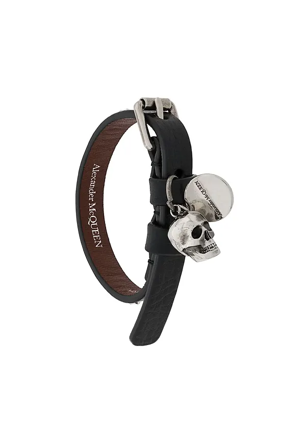 Alexander McQueen armband med dödskalle - Svart