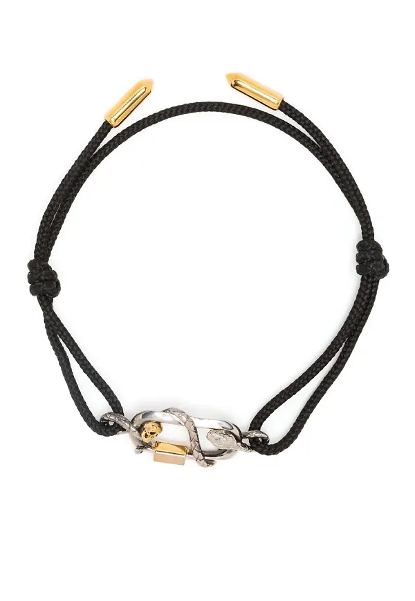 Alexander McQueen armband med ormdetalj - Svart
