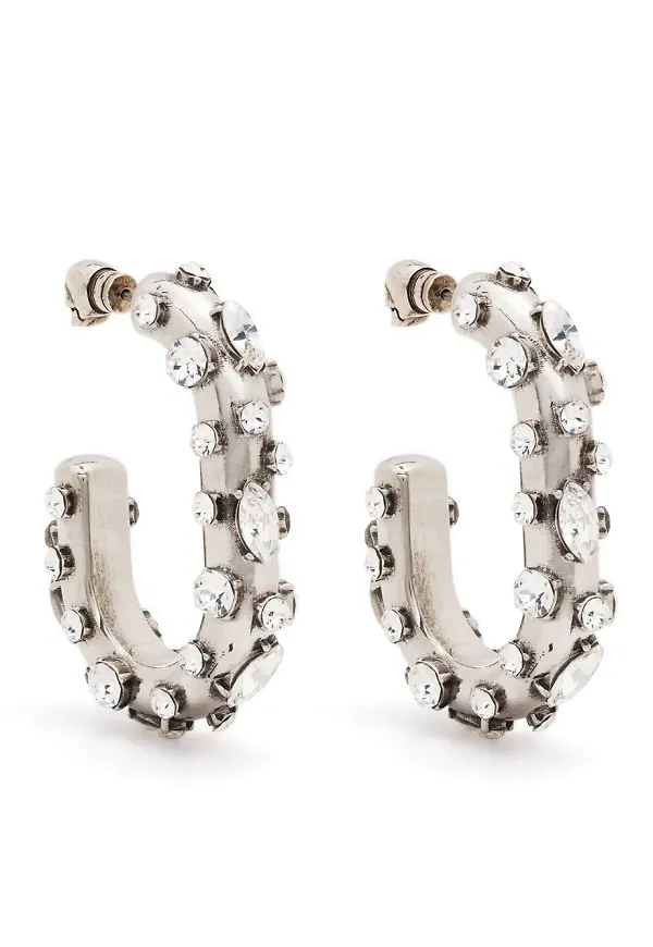 Alexander McQueen armband med strass - Silverfärgad