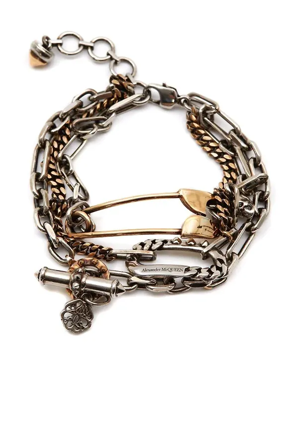 Alexander McQueen armband med säkerhetsnål - Silverfärgad