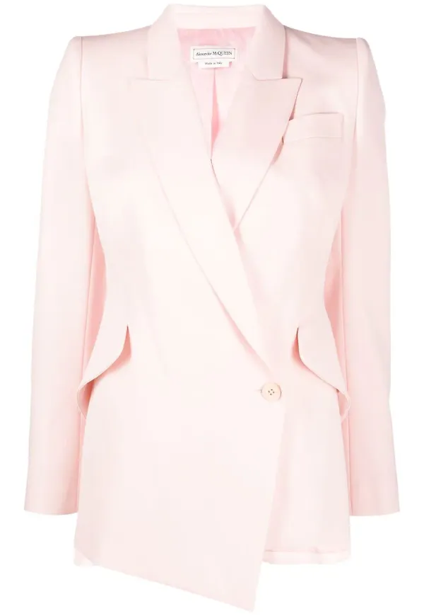 Alexander McQueen asymmetrisk dubbelknäppt blazer - Rosa