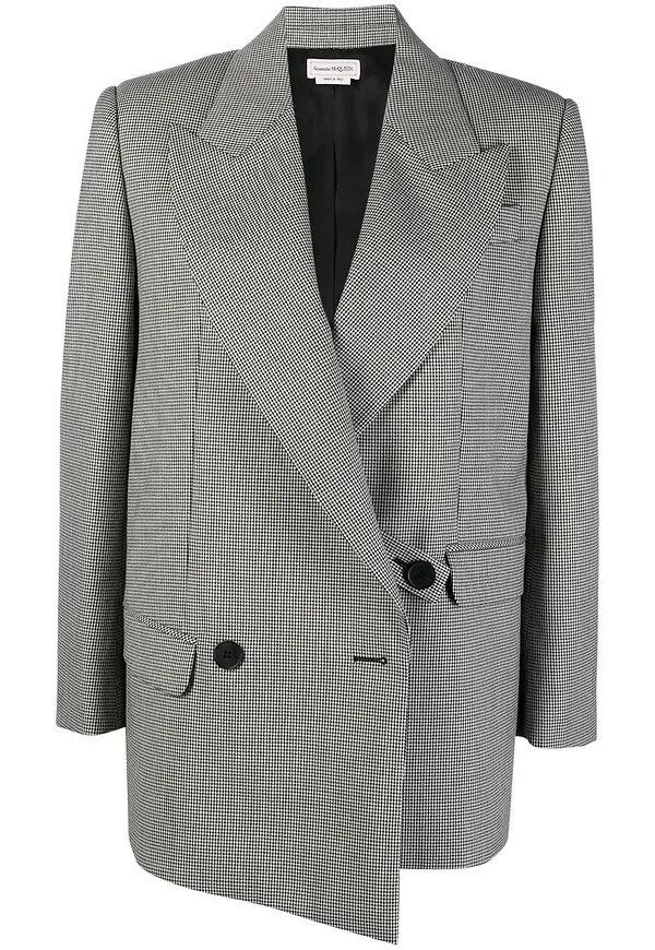 Alexander McQueen asymmetrisk dubbelknäppt blazer - Vit