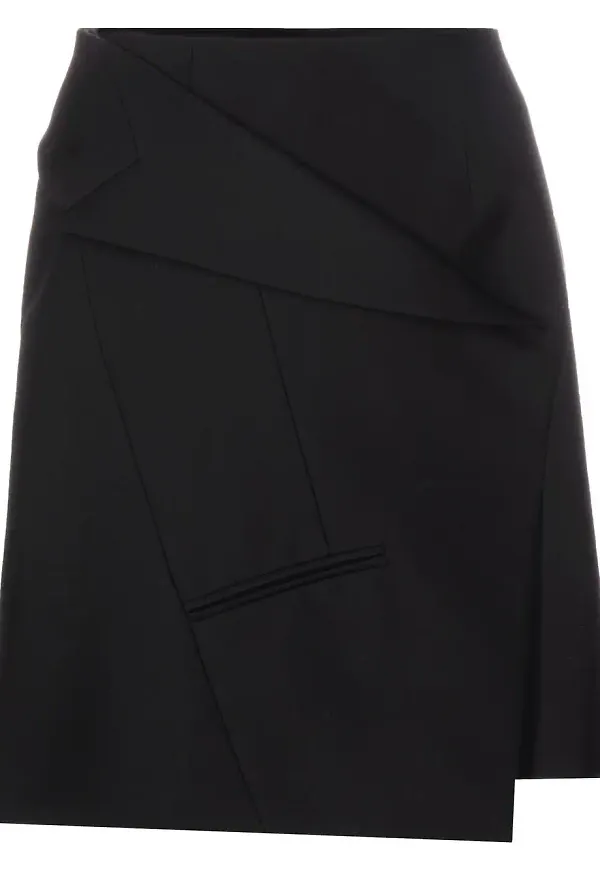 Alexander McQueen asymmetrisk omlottkjol - Svart